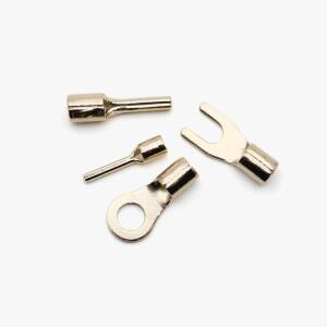 Meeaocc 순수 구리 금도금 압착/용접 와이어 러그, 전원 벽 오픈 버스 접지 및 기타 용도