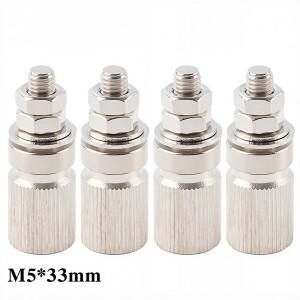 니켈 도금 M5 x 33 전체 금속 접지 폴 바인딩 포스트 고전류 5mm 배선 폴 4mm 바나나 소켓 단자