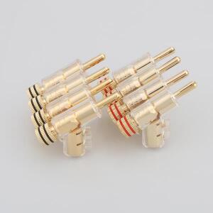 4개/대 VB202G 고성능 24K 금도금 오디오 바나나 커넥터 Hifi 스피커 케이블 용 45Dgree 잠금 플러그