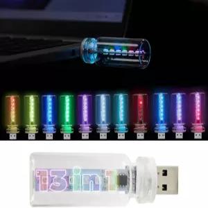 신차 USB 조명 13 in 1 터치 조정 LED 자동차 미니 유리병 전구 야간 스위치 메모리 유지 13가지 모드 및