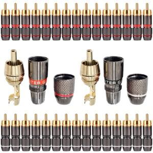 2/4/8Pcs 뮤지컬 RCA 커넥터 플매트 카펫 러그 HiFi 사운드 오디오 비디오 스피커 케이블 용 24K 골드 도금