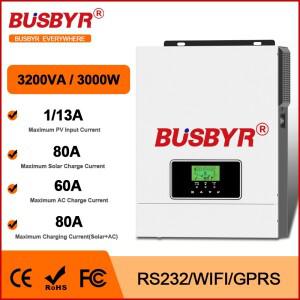 3.2KW 인버터 태양광 하이브리드 80A 120A MPPT 충전 컨트롤러 12V 24V DC - 230V AC 오프그리드 Lifepo4