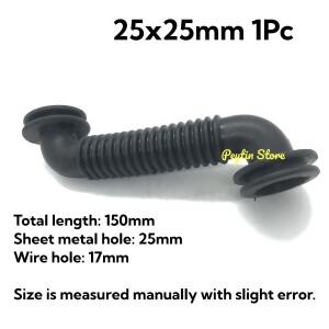 1Pc 25x25mm 자동차 와이어 하네스 문 튜브 방진 스레딩 보호 부식 방지 검정색 고무