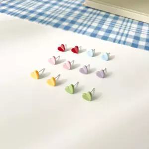 미니 하트 코튼 캔디 귀걸이 6pcs 2color