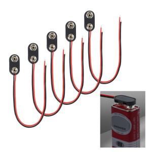 5PCS I형 9V 배터리 커넥터 9볼트 클립 와이어 및 하드 버클 플라스틱 하우징 포함