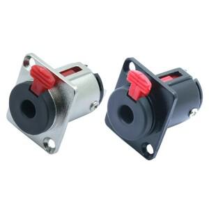 스테레오 암 잭 패널 마운트 TRS 1/4 인치 소켓 섀시 마이크 오디오 케이블 커넥터 단자 기타 6.35mm