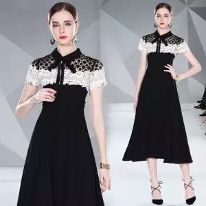 원피스 치마 여친 롱 펀칭 레이스 시폰 OP1