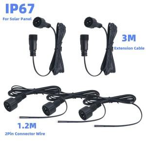 IP67 남성 Led 커넥터 1.2M 2Pin 검정색 케이블 태양 전지 패널 용 방수 와이어 1/2/5/10/20PCS 3M 코드 연