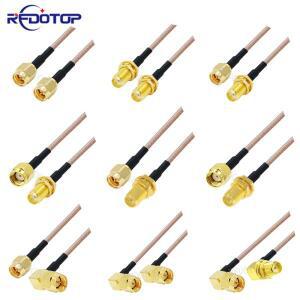 1개 RG316 SMA 타입 남성-남성/여성 커넥터 RF 동축 케이블 와이어 피그테일 WIFI 연장