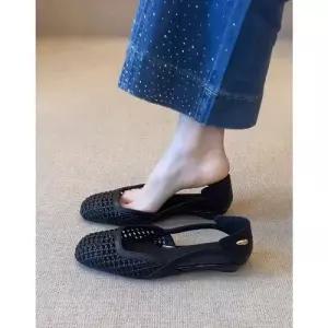 팽블몰 여성 빈티지 펀칭 일자 양가죽 스트랩 진피 샌들 슈즈 플랫 메리제인 HO5