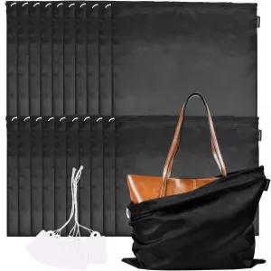 지갑과 핸드백을 위한 20팩 먼지 봉투 실크 커버 보관 가방 신발 부츠를 여행용 파우치