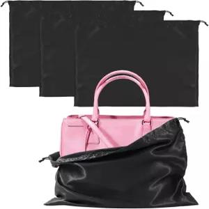 보관용 지갑 먼지 봉투 3팩 핸드백용 실크 신발 부츠용 드로스트링이 포함된 커버