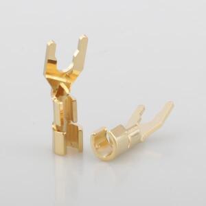 하이 엔드 솔리드 구리 24K 금 도금 실버 스페이드 플러그 스피커 케이블 와이어 커넥터, HiFi 골드 8 개