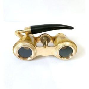 빈티지 스타일 오페라 안경 블랙 손잡이가 있는 극장 골드 황동 쌍안경