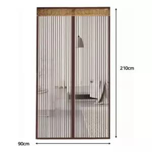 스트라이프 현관방충문 방충커튼 90x210cm (브라운)