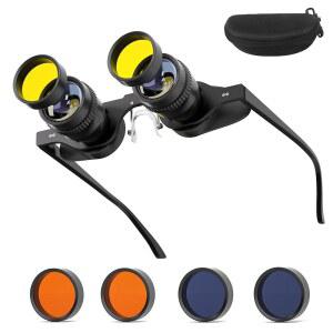 10배 핸즈프리 쌍안경 성인 남성용 오페라 웨어러블 야간 극장 망원경 안경 HD