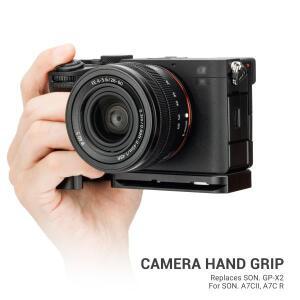 JJC 금속 카메라 핸드 그립 브래킷, Arca Swiss 퀵릴리즈 플레이트, 소니호환 A7C II/A7C R 용 에어태그 저