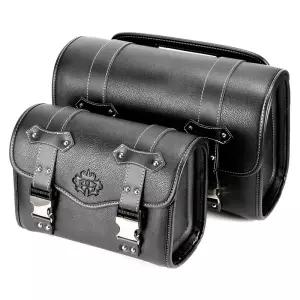 범용 오토바이 새들백 포크 백 가죽 러기지 파우치 사이드 툴 새들 혼다 BMW 스즈키용