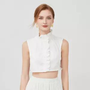 레이스 차이나카라 코튼 이너넥 넥케이프 블라우스 rfC9+9brF