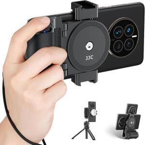 JJC 휴대폰 카메라 마운트 그립 핸들 거치대, 무선 셔터 및 1/4 인치 삼각대 어댑터, 아이폰 15, 14/13 프