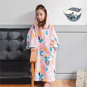 여름 물놀이 아동용 후드타올 핑크 열대 패턴 dvL1+9gTw