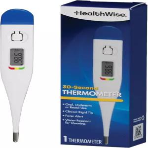 헬스와이즈 디지털 온도계 30초 판독 피버라인 표시기 임상용 단단한 팁 위생적인 방수 쉬운 청소 보관