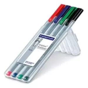 [문구/오피스] 스테들러 트리플러스 화인라이너 4색 334-SB4/ 0.3mm 세트  갑 10개입