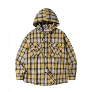 매장정품 필루미네이트 FILLUMINATE 크로스 체크 후드 셔츠-옐로우 FBESUSH115YL 202507