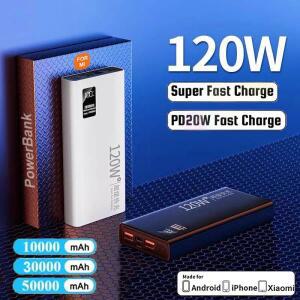Xiaomi  120W Powerbank 50000mAh 외부 예비 배터리 휴대용 충전기 iPhone 용 고속 삼성 디지털 디스플레이