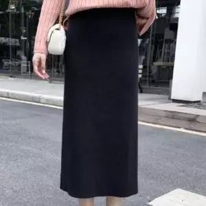 [옷은날개] 늘씬한 H라인 니트 스커트 밴딩롱치마 2컬러
