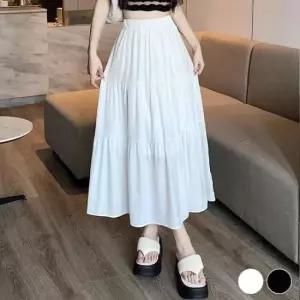 [옷은날개] 주름 A라인 편안한 허리밴딩 스커트