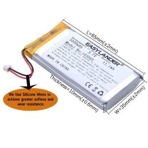 JST1.25Plug PH 2.0 2Wire 3.7V 3000mAh 103665 콘솔 Miyoo Mini Plus 게임기 용 리튬 폴리머 이온 배터리