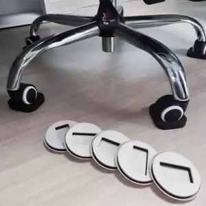 사무용 의자 바퀴 고정 커버 끄는 소리 끌림 방지 5개 장판 눌림 찍힘 바닥 보호 다리 캡 발