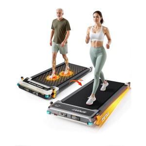 경사가 펀레이 워킹 패드 2가지 제어 옵션이 언더 데스크 러닝머신 초슬림 디자인 이중 충격 흡수 기능 LED 디스플레이 걷기조깅을 초소음