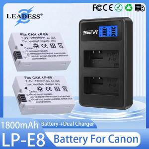 1800mAh LP-E8 배터리 + Canon EOS 550D 600D 650D 700D Kiss X4 X5 X6i X7i 반란군 T2i T3i T4i T5i 카메