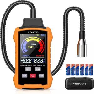 18인치 유연 구스넥 누출 감지기 온도 및 습도 디스플레이가 있는 휴대용 천연가스 프로판 메탄