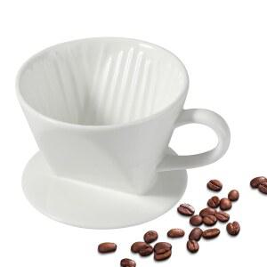 몽디오 커피 메이커 위에 드립퍼 세라믹 3홀 평평한 바닥으로 가정용 액세서리 사이즈 02 화이트