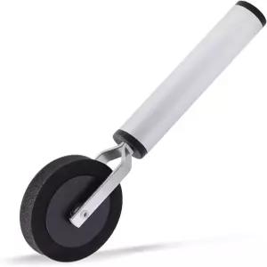 NEWISHTOOL 얇은 스펀지 롤러 비닐 도포 도구 12mm 너비의 단일 휠 알루미늄 손잡이가 있는 부드러운 폼