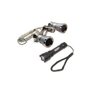 HQRP 3X25 오페라 안경 크리스탈 클리어 옵틱 플래티넘 체인 포함 목걸이