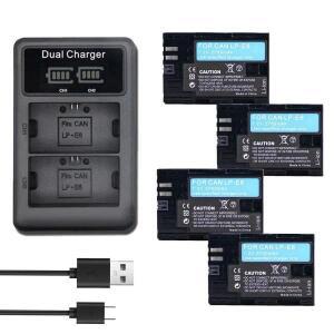 Canon EOS 5DS R Mark II 6D 7D 80D 카메라용 LED 듀얼 충전기가 포함된 2750mAh LP-E6 LP E6 배터리