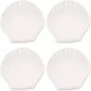 BESPORTBLE 껍질 모양의 세라믹 티백 홀더 간장 및 파티 딥을 위한 장식용 코스터 소스 요리 4종 세트