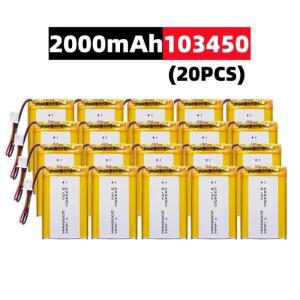 103450 3.7V 2000mAh 폴리머 리튬 충전식 배터리 jst PH 2.0mm 2핀 플러그 카메라 GPS 네비게이터 MP5 블루
