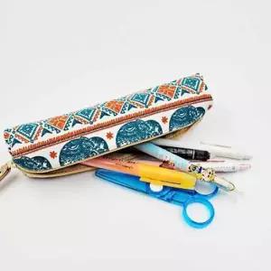 [JED] 코끼리 패브릭 필통 수납 사무용 아동용 손잡이형