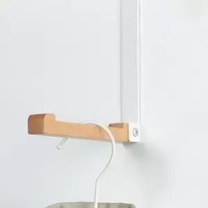 [JED] 후크 벽걸이 수납정리용품 도어행거 방문걸이 화이트 스틸우드 접이식 다용도