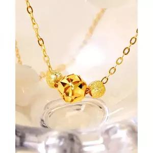 오벨리 24K 순금 소이 컷팅 볼 목걸이 다이아컷 골드볼 여자 금목걸이 선물