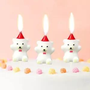 [셀러에이드]해피니스 만세곰 생일초 3개입x2세트 케이크 곰돌이초