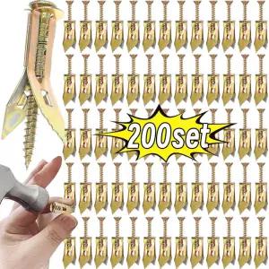 10/200set 나사 키트가있는 자체 드릴링 건식 벽 앵커 헤비 듀티 석고 다웰 확장 패스너 고정 도구