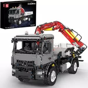 몰드 킹 19016 견인 트럭 빌딩 세트 APP/원격 제어 장착 크레인 모델 키트 드라이브 운송 차량 건설 장난감