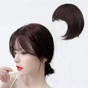내추럴 사이드뱅 앞머리 탑커버 여성용 인조 헤어피스 고열사 볼륨