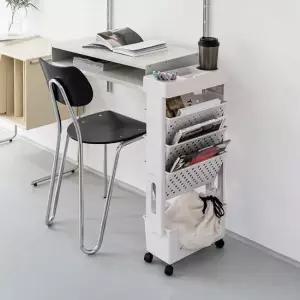 북 트롤리 카트 이동식책꽂이 선반 책장 트레일러 5단 북트롤리 북카트 책꽂이트롤리 책꽂이선반